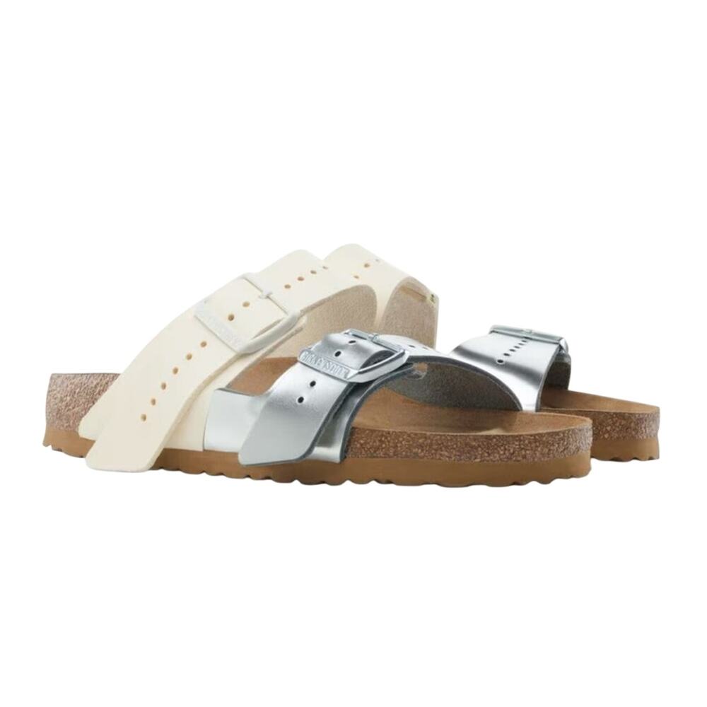 Rick Owens Birkenstock Arizona Leather Slides EU 38 US W 7 Milk / Silver